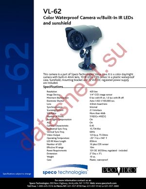 VL-62 datasheet  